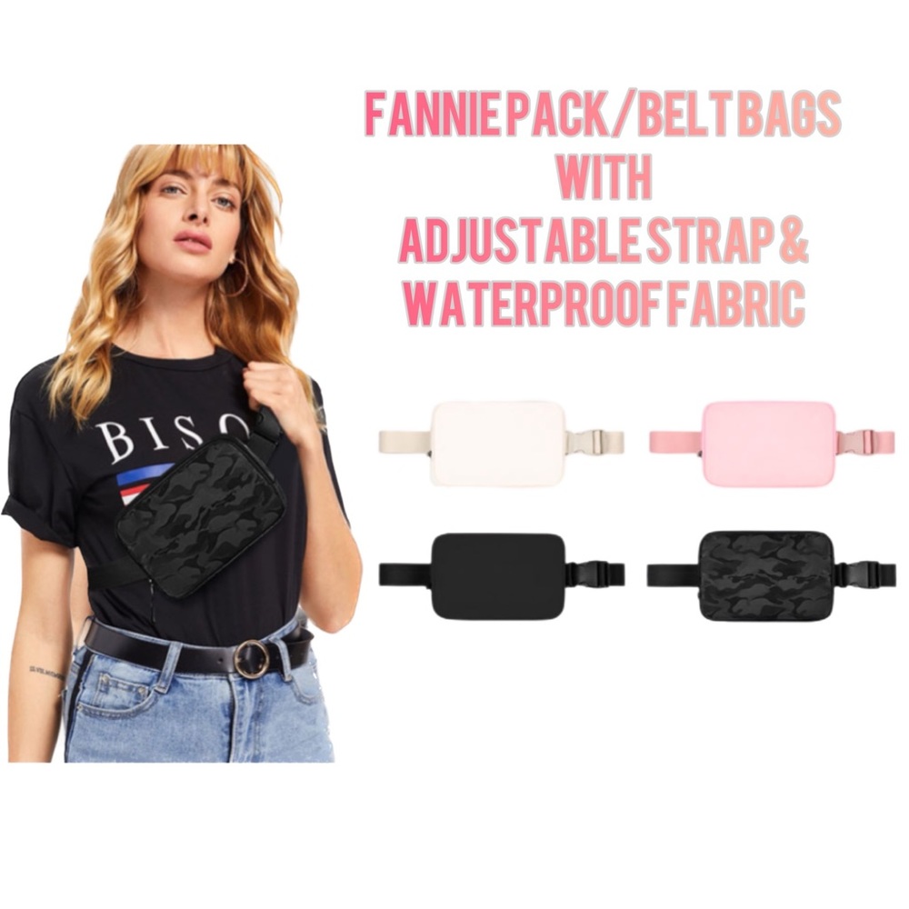 🆕 Gr8 4 Travel & Festivals Fannie Pack Belt Bag w/ WATERPROOF fabric (4 styles)